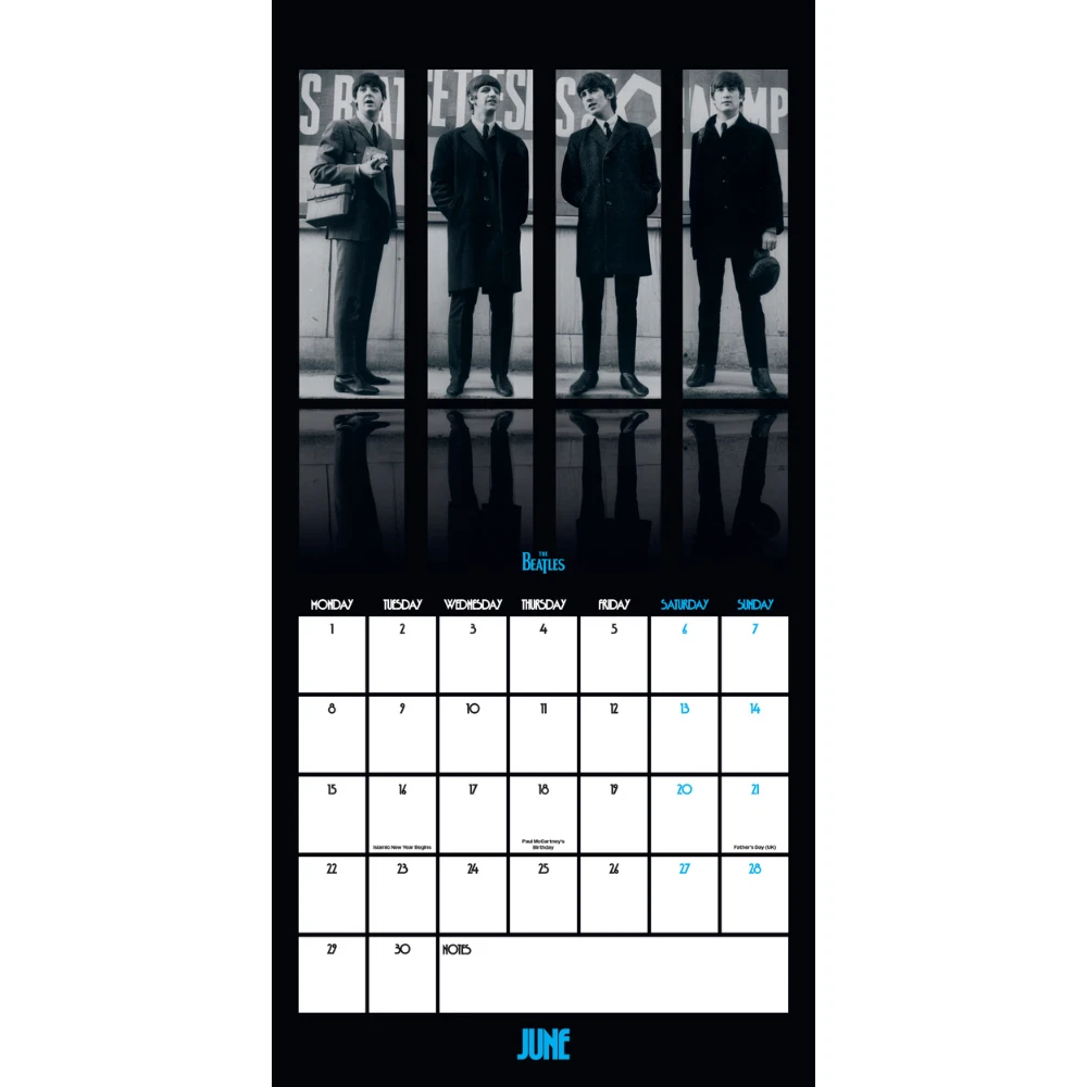 2026 Vertical Wall Calendar The Beatles Monthly View Square Official Product