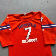 Vintage 80s Denver Broncos John Elway 7 Hutch Jersey Kids Medium Orange NFL