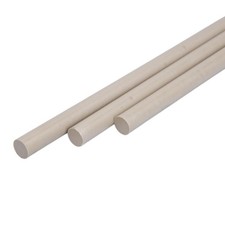 0.250 (1/4 inch) x 36 inches (3 Pack), PEEK Plastic Round Rod, Beige