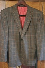 Ermenegildo Zegna Rom Fit Brown Plaid Wool Blazer Jacket 52R US 42 