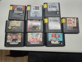 Sega Genesis Model 2 Console W/ 10 Games! Console Restored! Read! BLUE LED