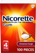 Nicorette Nicotine Gum Cinnamon Surge 4mg 100ct Help Quit Stop Smoking Aid