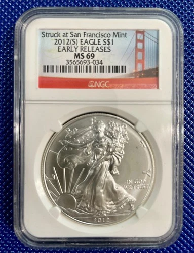 2012 (S) ~ Silver Eagle S$1 ~ NGC MS69 ~ EARLY RELEASES ~ #3565693-034