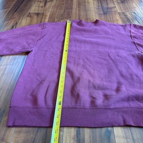 Vintage 90s Russell Athletic Burgundy Crewneck Made In USA Sweatshirt Large T - Picture 6 of 8