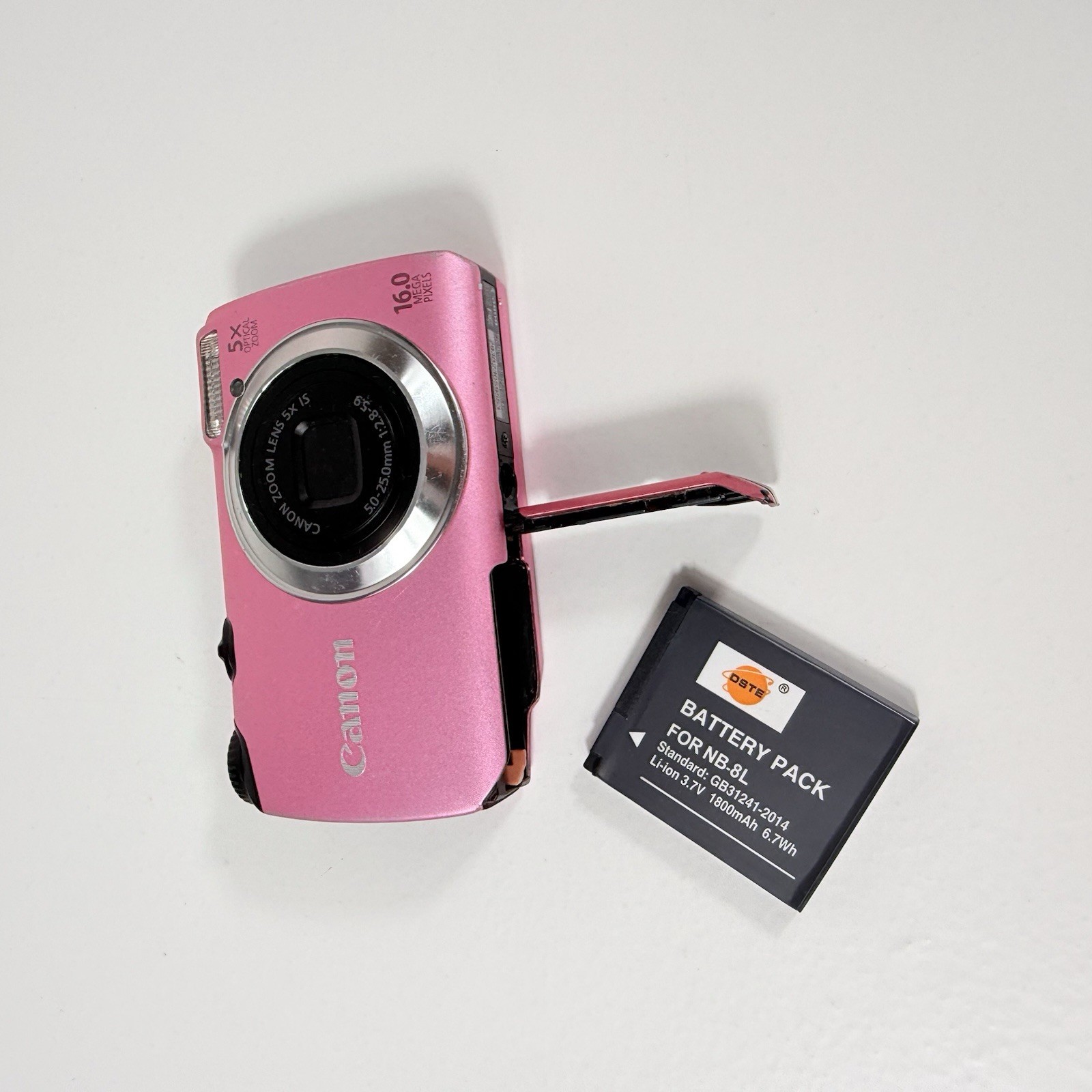 Canon PowerShot A3300 IS 16MP Digital Camera Pink Cute Working New Battery *READ