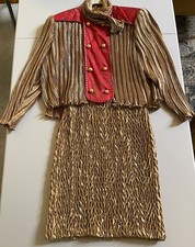 Vintage 80 s Jeanne Marc Pleats Please Gold R...