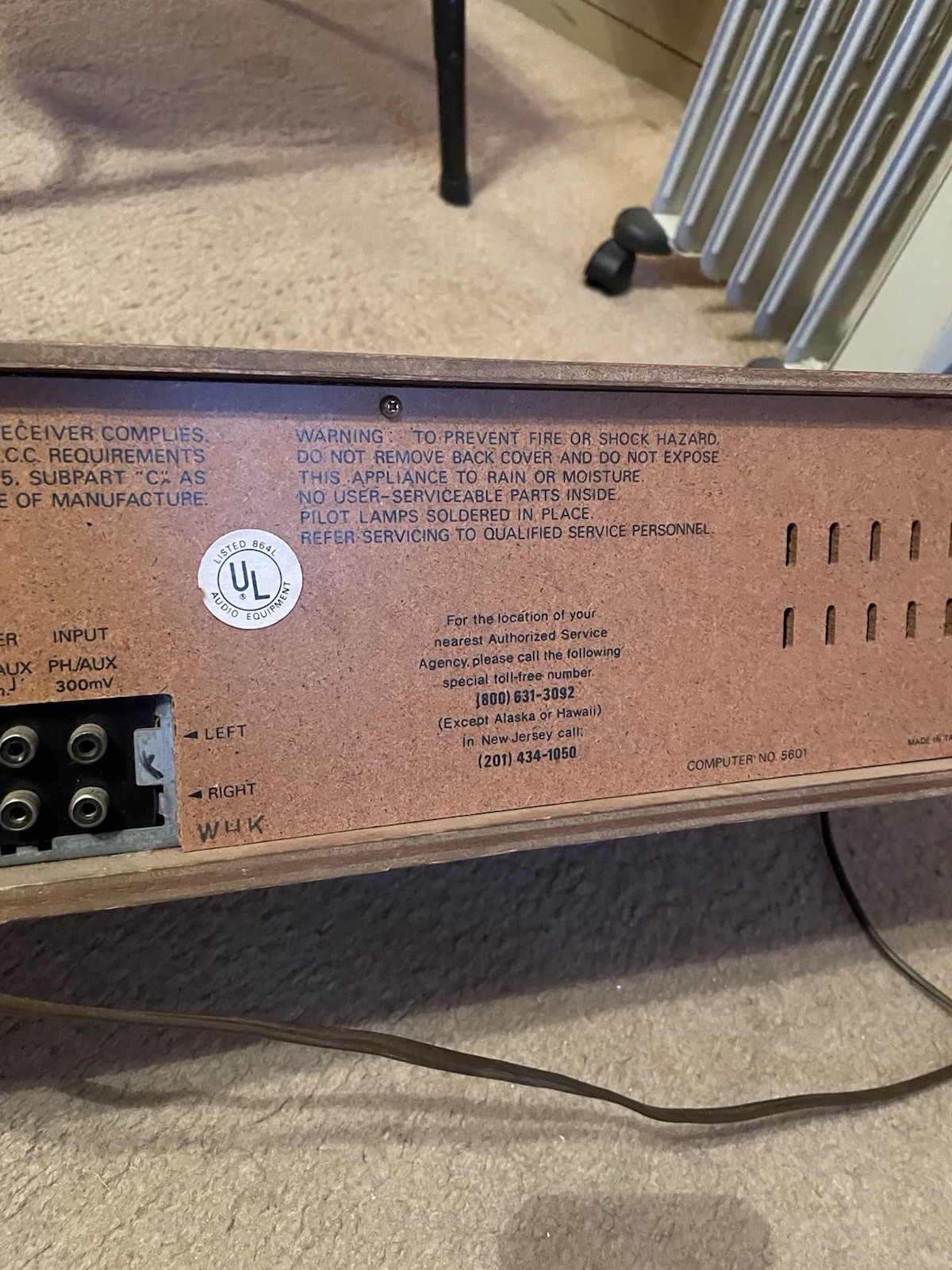 Soundesign Model 5601 AM/FM Stereo Receiver Cassette Recorder Woodgrain-parts