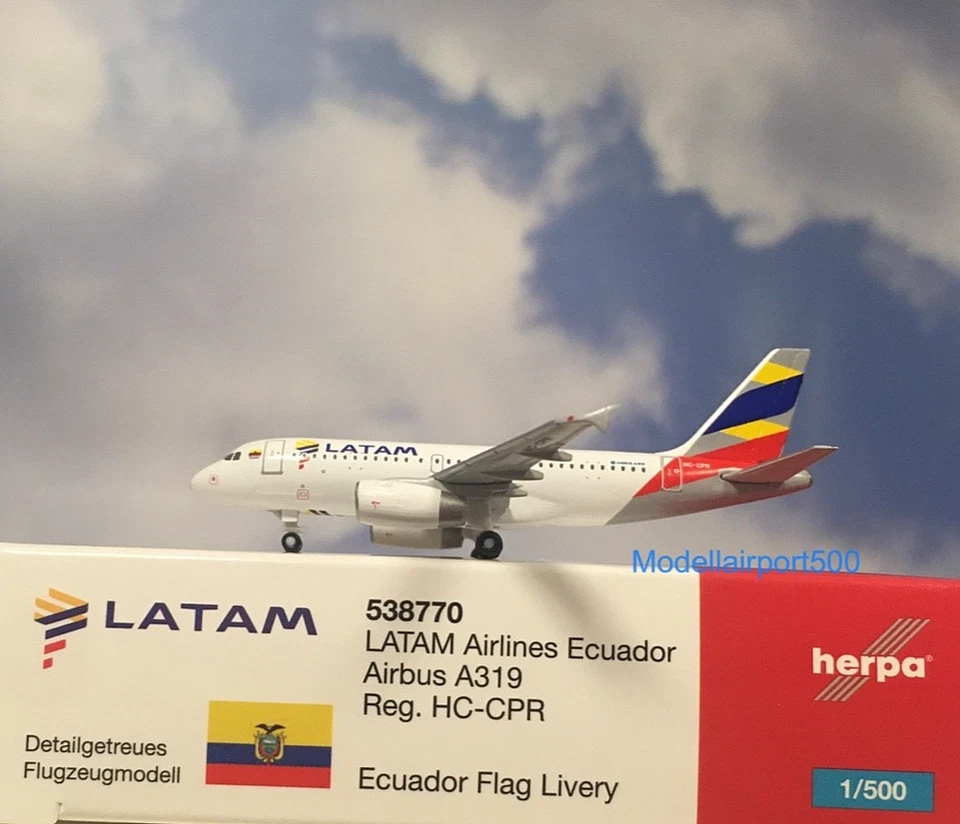 Herpa Wings 1:500 Airbus A319neo LATAM Airlines HC-CPR 538770 Modellairport500