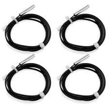 4Pcs NTC 10K 3950 Thermistor 1 M, 10K Thermistor Temperature Sensor Probe, Stain