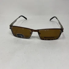 REVOLUTION EYEWEAR JONESBORO BROWN SILVER FLEX 54/17/140 W/ POLARIZED CLIP BY88