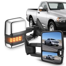 Towing Mirrors For 1999 2001-2002 For Chevygmc Chrome - Manual Telescoping