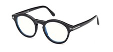 Tom Ford TF5887-B 001 Black Round Plastic Eyeglasses Frame 49-21-145