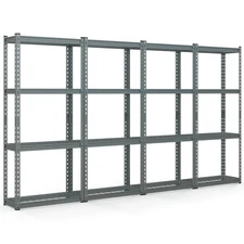 4-Tier Metal Shelving Unit Heavy Duty Wire Storage Rack with Anti-slip Foot Pads