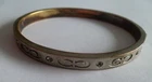 Coach Women's Kissing C Hinged Bangle Bracelet Jewellery with Rhinestone Worn