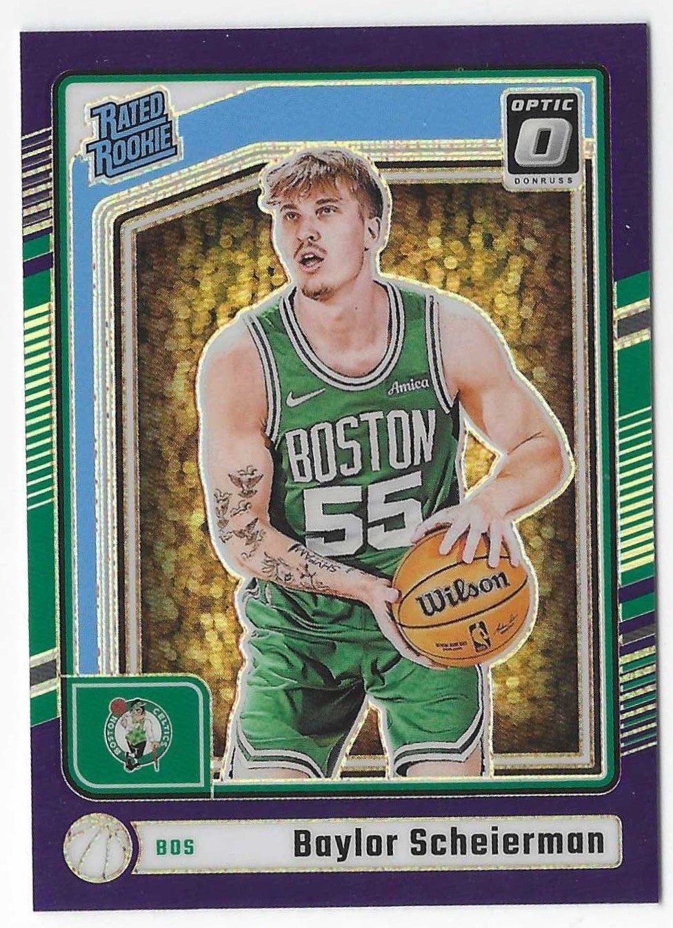 2024-25 DONRUSS OPTIC BAYLOR SCHEIERMAN RATED ROOKIE PURPLE PRIZM #263