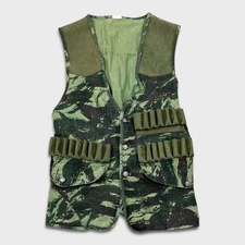 Vintage 80s Tactical Military Army Vest Mens Small Green Camo Sniper Button Up