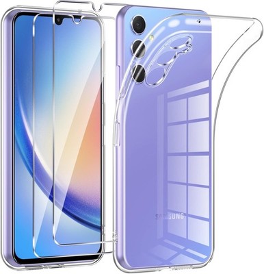 Samsung Galaxy A34 5G 3in1 Set Hülle + 2x 9H Panzerfolie Glas Full Cover Case
