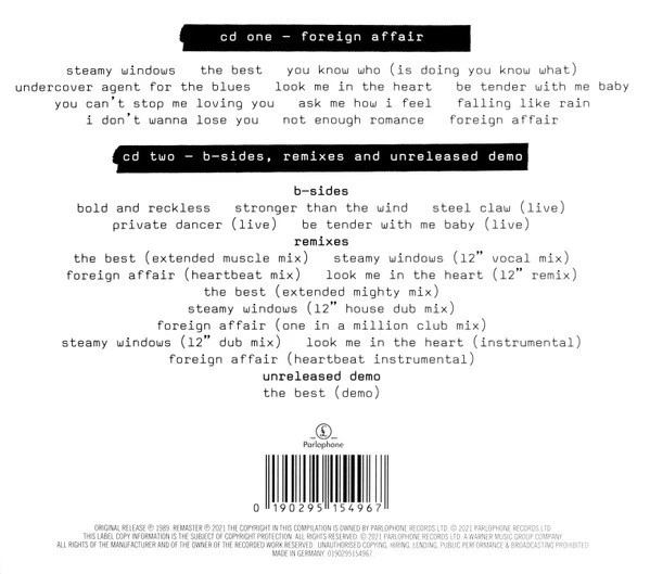 Tina Turner Foreign Affair Reissue Remastered 2021 2 x CD Expanded Edition Rare - Bild 3 von 4