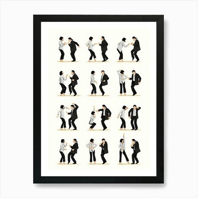 Pulp Fiction Tanz Kunstdruck gerahmt Wandbild Poster Leinwanddruck Bild