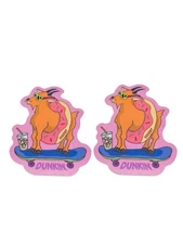 4 COUNT VERY RARE DUNKIN GOAT STICKERS Approx. size 3inch by 2inch