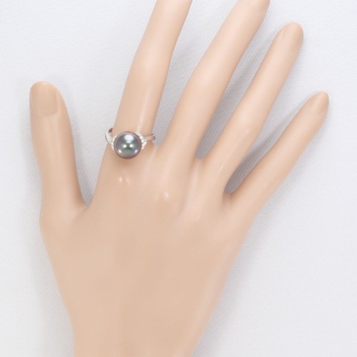 GSTV PT950 ring 13 size Pearl (Pearl ) 11mm Diamond 6.5g Free shipping Used - Picture 3 of 7