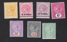 CEYLAN : lot de 7 timbres entre 1872 et 1900( SG 124-206-210-245-247-255-262) M*