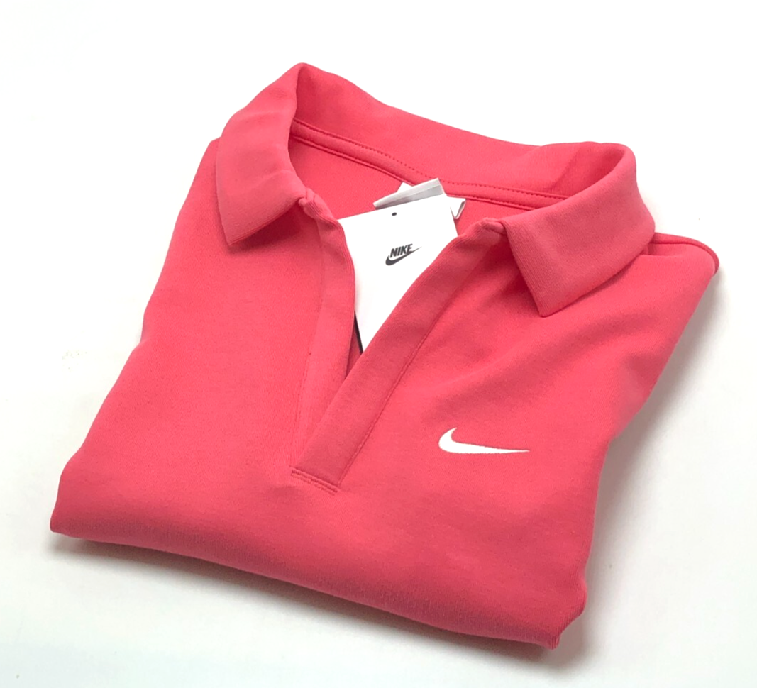 *NEW* WOMEN Nike Sportswear Essential Short Sleeve Polo Pink (DV7884 629)👍