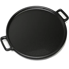 14 Inch Seasoned Cast Iron Pizza Pan, Design-Forward Multipurpose Cookware
