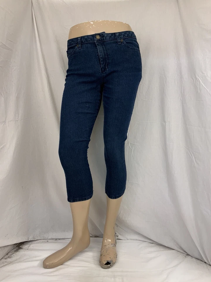 Michael Kors 牛仔裤 8 码蓝色 Capri 棉聚乙烯弹力修身版型 YGI O2-163 — 第 2/4 张图片