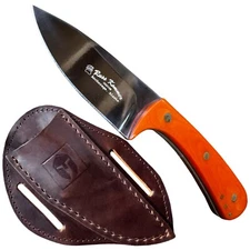 BattlBox Ketchikan By Ross Kommer D2 Steel Fixed Blade Top Grain Leather Sheath