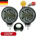 2x 102W LED Fernscheinwerfer Arbeitsscheinwerfer 12V LKW PKW SUV Auto Anhänger
