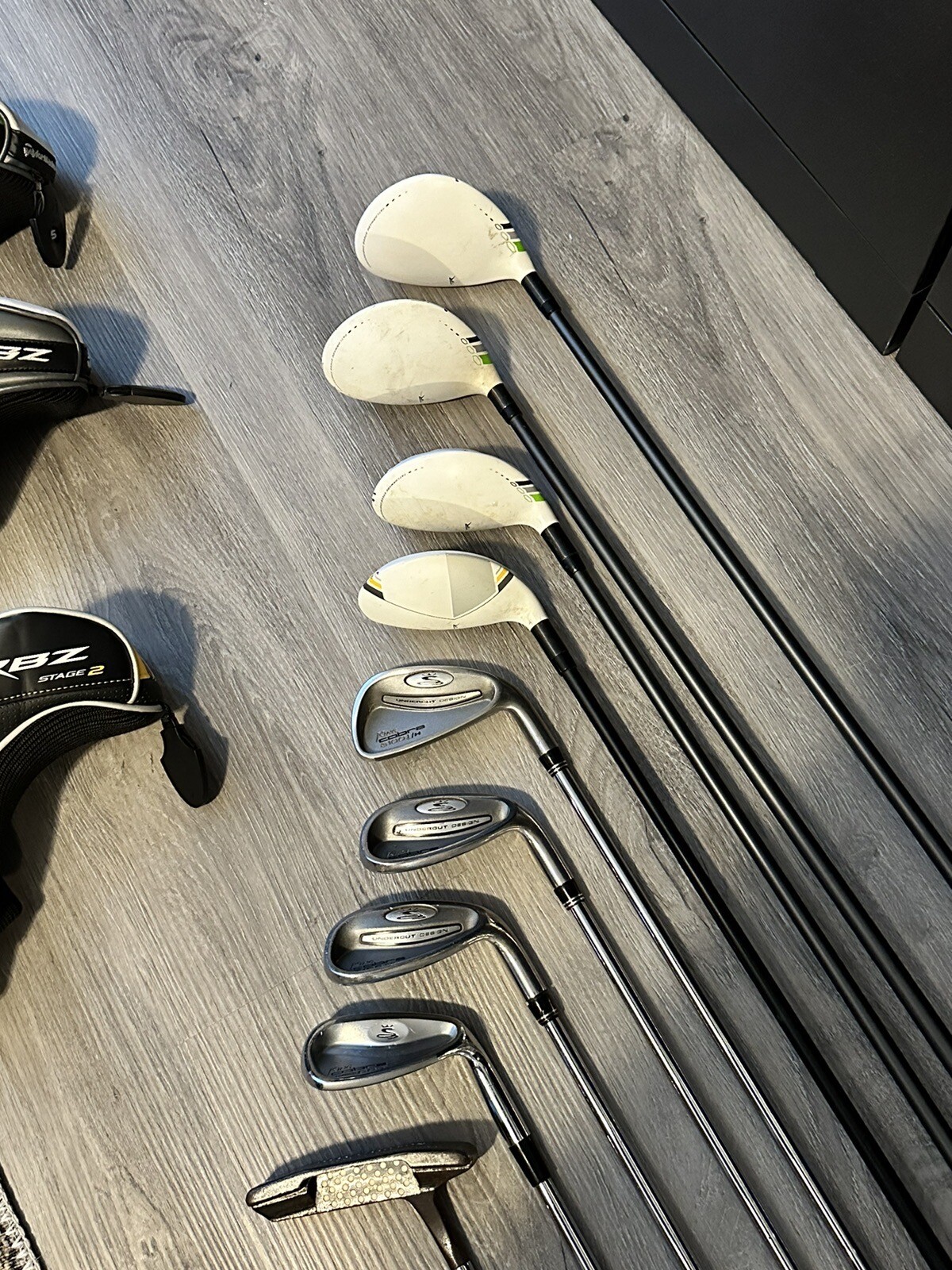 Golf Club Bundle — RBZ Woods+Hybrids, Cobra Wedge Set+3 Iron, Scotty