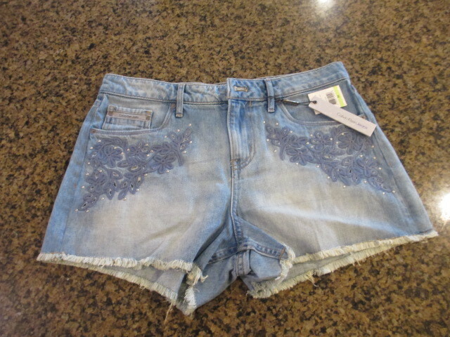 calvin klein jean shorts womens