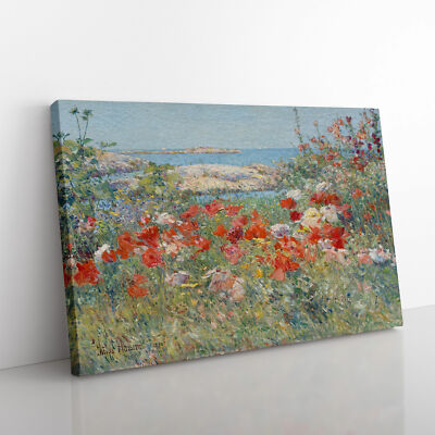 Celia Thaxters Garden By Childe Hassam Canvas Wall Art Print Framed Picture