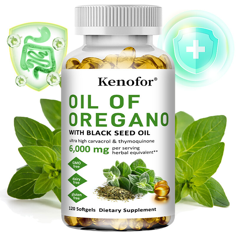 Oil of Oregano 6000mg - with Black Seed Oil - Antioxidant, Digestive Support