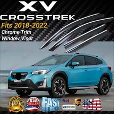 For Subaru Crosstrek XV 18-22 clip TYPE CHROME TRIM WINDOW VISOR GUARD DEFLECTOR