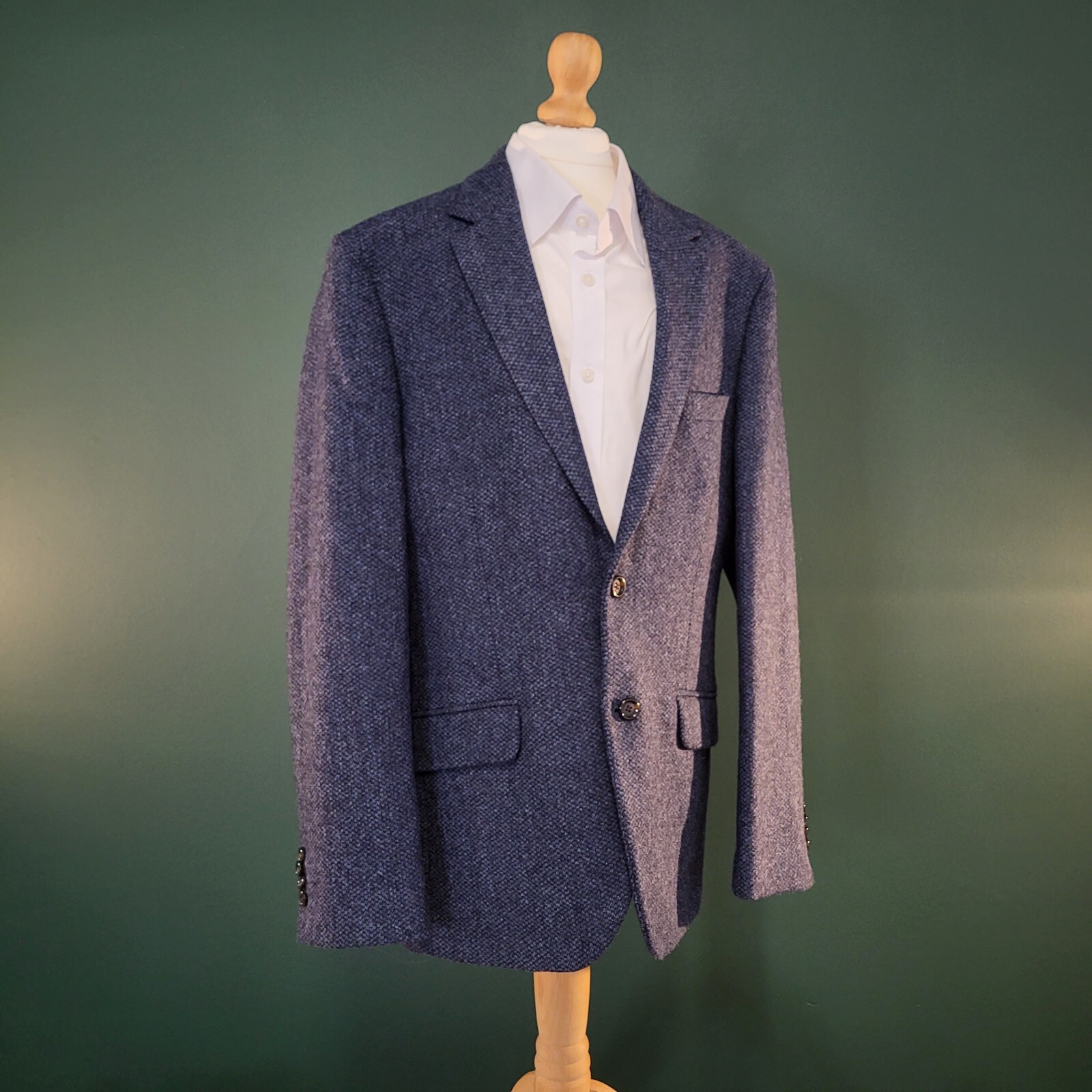 Marks & Spencer Blazer Men 40R Dark 100% Pure Wool Notch Lapel Jacket  A