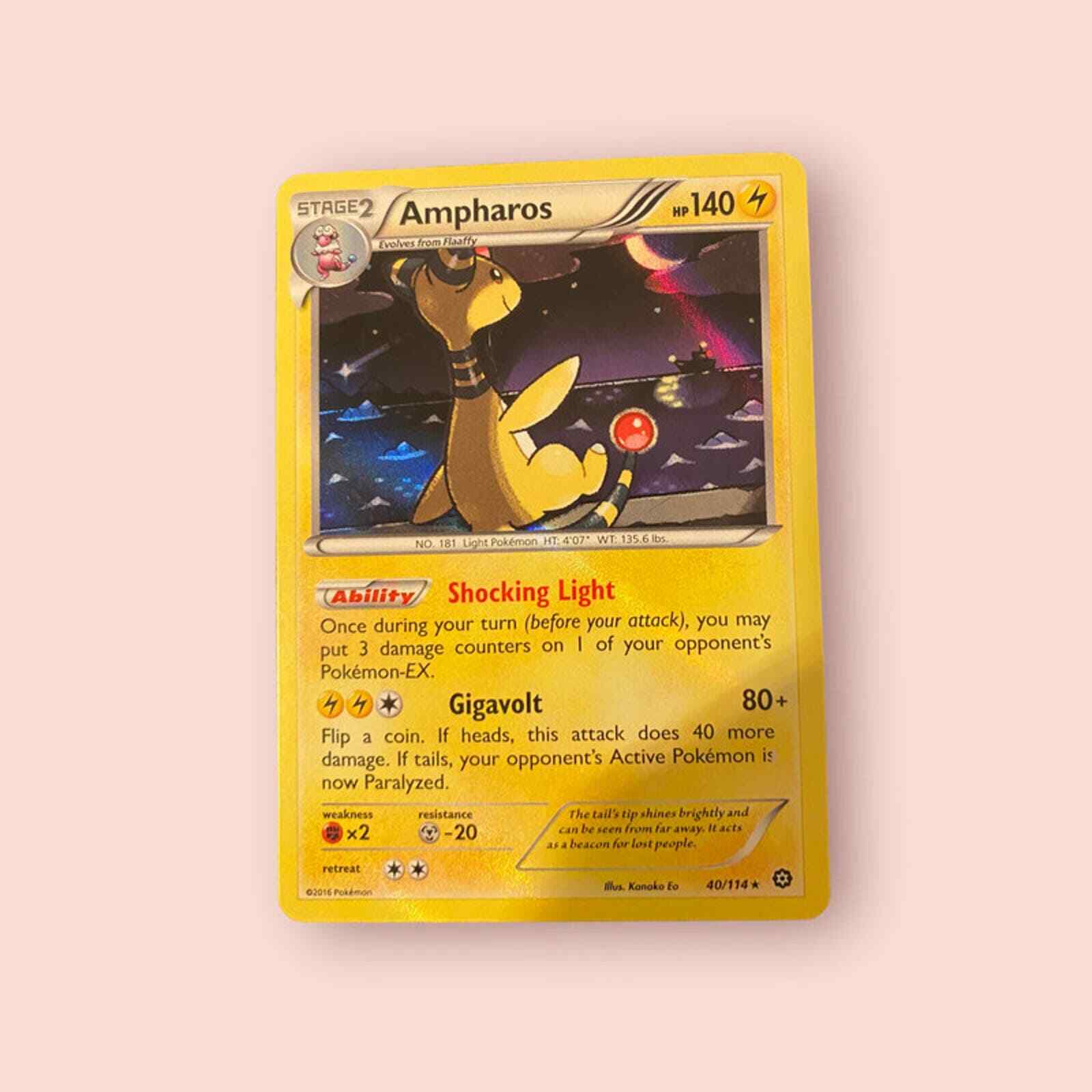 Ampharos 40/114 - XY Steam Siege - Holo Rare Pokémon Card - NM