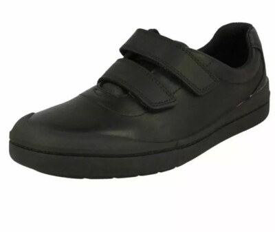 JUNGEN CLARKS ROCK PLAY KINDER KLETTVERSCHLUSS KLEINKIND LEDER SCHULSCHUHE UK 8 F
