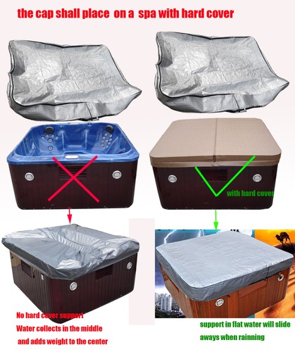 customize vary size 6f,-11f,12f hot tub cap,spa cover sun shield with isolation - Picture 5 of 5