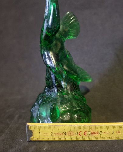 MURANO ARTE VETRO ARTISTICO GLASS SCULTURA UCCELLO COLORE VERDE DA COLLEZIONE - Foto 13 di 14
