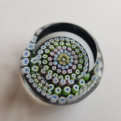 John Deacons Glas Millefiori Cane Briefbeschwerer Kunst Schottland Vintage Facetten