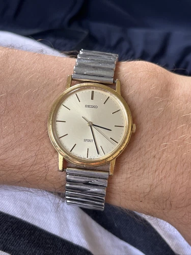 Seiko Spirit 7N01-7060 Vtg SGP Gold Quartz Mens Watch JDM Rare!