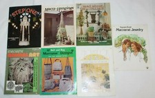 7 Vintage 1970's Macrame Instructional Magazines Hangings Purses Jewelry-G14