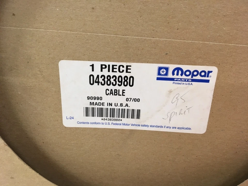 Cable de freno de estacionamiento trasero Spirit NOS Mopar 91 92 93 94 95 04383980 Foto 3 de 3