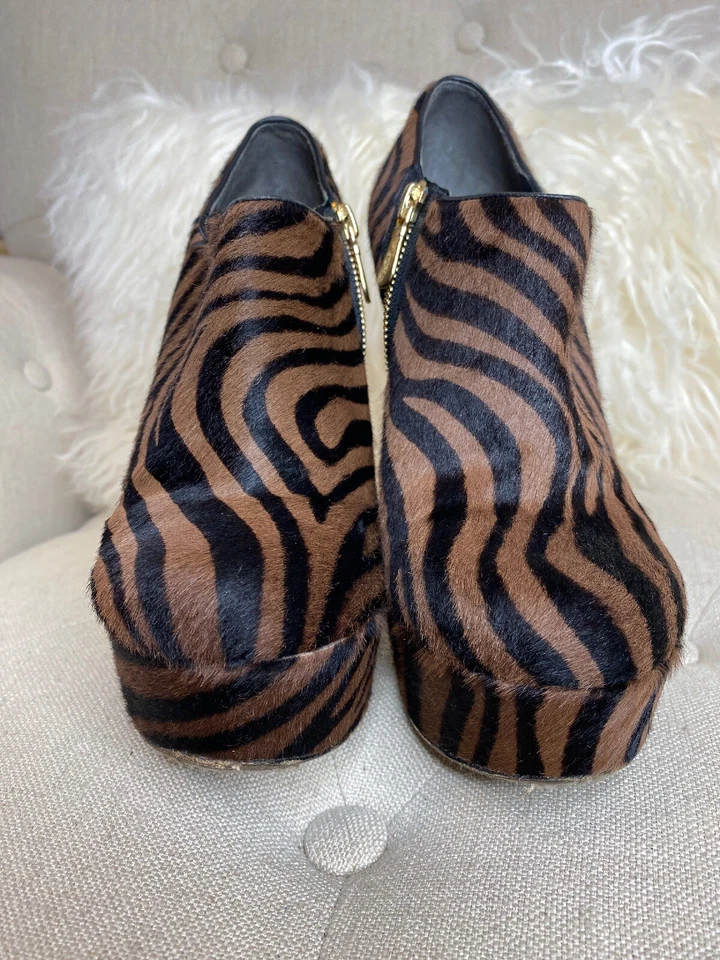 Botín Alejandro Ingelmo Plataforma Cebra Estampado Animal Pelo de Pelo de Poni Talla 38 Foto 2 de 4