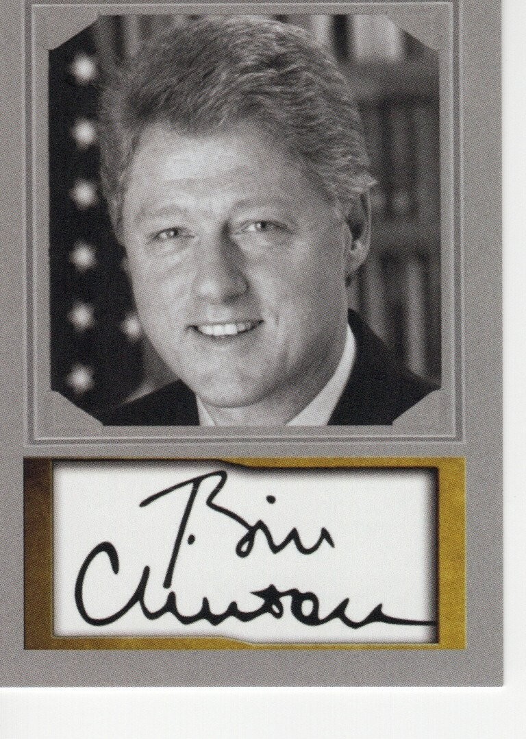 BILL CLINTON Presidential ACEO Portrait Autograph by D Gordon NM+ Card #42