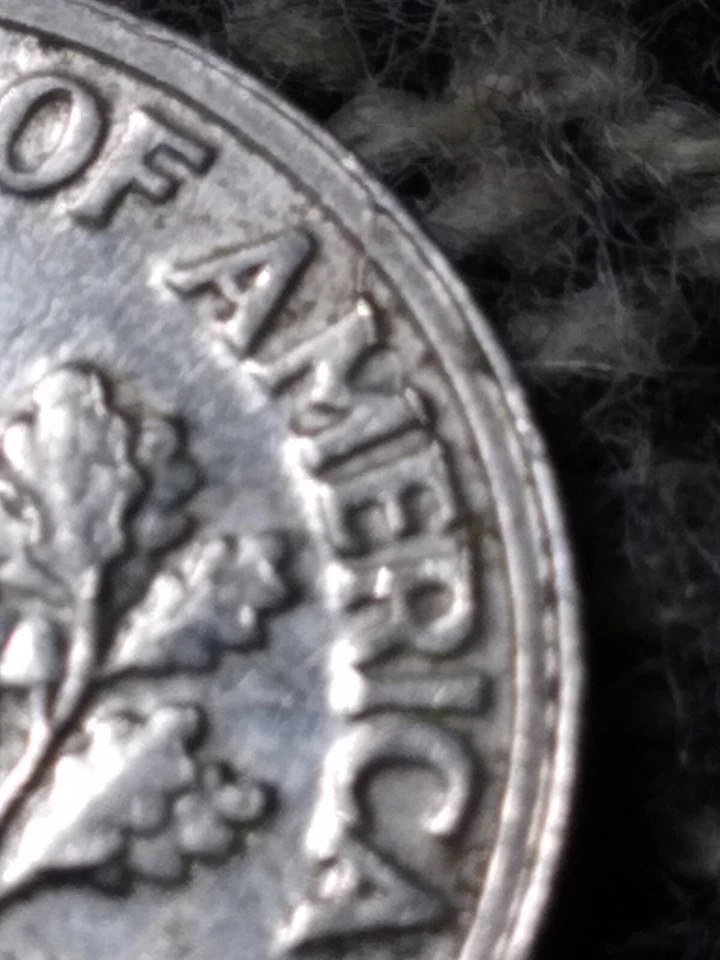 1997 P Roosevelt Dime Misaligned Die Die Break Errors - Image 4 of 4