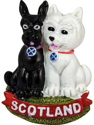 Kühlschrankmagnet Resin Scottish mit Scottie Dogs Design handbemalt