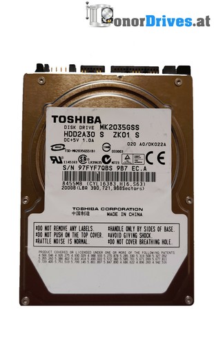 Toshiba - MK2035GSS - 200GB - SATA - PCB G5B0015 90000-A*